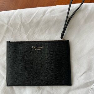 Kate Spade Black Textured Leather small clutch